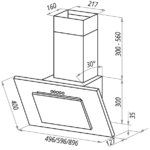 Вытяжка MAUNFELD Tower Gs 50 нержавеющая сталь\черное стекло